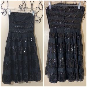 Betsey Johnson strapless black dress